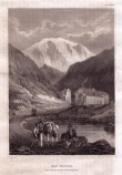 Budovy hospice a kláštera v 19. stol.; dobový tisk